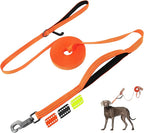 Fida Obedience Recall Training Agility Lead, 30FT Long Dog Leash, Orange | 33FT & 50FT, Traffic Handle, Soft Padded, Reflective for Night Safety, Durable Nylon Dog leash for Small Medium Large Breeds