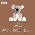 fabdog Floppies Plush Dog Toy - Cute & Durable Squeaky Dog Toys - Best Squeak Toy for Puppies and All Breeds | Ideal Pet Gift| Large Koala