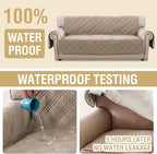 H.VERSAILTEX Sofa Covers Waterproof and Washable Modern Sofa Covers Stay in Place with Elastic Straps Thick and Soft Cat Couch Protector (Sofa, Taupe/Beige)