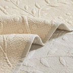 Leaf Floral Cotton Quilted Dog Couch Cover for Sofa Farmhouse Rustic Embroidered Sectional Couch Cover Soft Anti-Slip Sofa Slipcover Furniture Protector for Kids, Pets (Beige,28"x59")