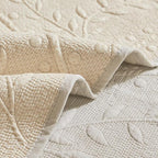 Leaf Floral Cotton Quilted Dog Couch Cover for Sofa Farmhouse Rustic Embroidered Sectional Couch Cover Soft Anti-Slip Sofa Slipcover Furniture Protector for Kids, Pets (Beige,43"x82")