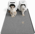 Cat Litter Mat 40"x28", Silicone Waterproof Litter Box Mat, Non-Slip Litter Trapping Mat for Cats, Easy Clean Foldable, Dark Gray