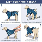 Spark Paws Dog Surgery Recovery Suit – Dog Recovery Suit After Surgery, Anti-Lick Dog Onesie, Abdominal Wound Protector, Soft Cone Alternative for Spay Neuter Male Female Pet Recovery - Stars - 2XL
