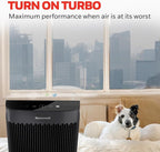 Honeywell HEPA Air Purifier for Home and Small-Medium 938 Ft² Rooms, Black | Powerful HEPA Filtration with Quiet, Clean, Turbo and Auto Modes, Reduces Allergens, Dust, Pollen, Pet Dander, Odors, Smoke