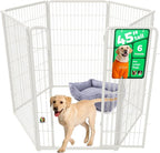FXW Homeplus Indoor Dog Playpen, 45" H, 6 Panels, for Large Dogs | Stress-free play, Heavy-duty, Semi-open design, Easy setup, Threshold-free gate, Expandable, Patented