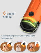 6-Speed Dog Nail Grinder& 3 Grinding Heads with 2 LED Lights | Super Quiet (45 db) Pet Nail grinder 12000RPM & 3 Grinding Ports with Dust Cap Dog Nail Trimmer for Large Medium Small Dogs