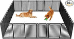 New Thickened Version Dog Playpen, 40 Inch Dog Fences for The Yard, Portable Outdoor Dog Playpen for Large/Medium/Small Dogs, Foldable Metal Dog playpen, with Doors (24 Panels, 40 Inch)