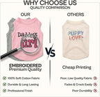 Parisian Pet 2 Pack Dog Shirts – 100% Cotton Shirts for Small Dogs – Sleeveless I Love My Daddy & Daddy’s Girl Dog Clothes – Breathable Summer Pet Apparel - Stretchy and Stylish Puppy T Shirts