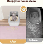 Silicone Cat Litter Mat for Litter Box 50”x35” Large Cat Mat, Pink | Waterproof, Non-Slip, Leak-Proof Rug Mat with Lip, Easy to Clean, Extra Large Litter Catcher Mat for Floor