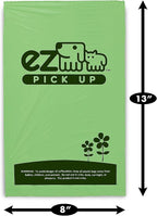 1000 Pet Waste Disposal Dog Poop Bags, EZ Pickup Bags Green (Single roll, not on Small Rolls) | dog training, clean up bag, large 8"x13", single roll - not on small rolls