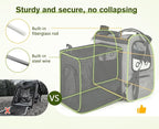pecute Cat Backpack Expandable, Cat Carrier Backpack with Acrylic Window | Durable Oxford Cloth, Lockable Zipper,Use for Pet Under 11 lbs to Travel