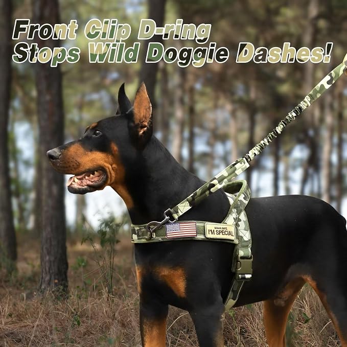 Forestpaw No Pull Dog Harness with Large Handle,Comfortable,L,Camo Green | Adjustable Fits Chest 26-31",50-80 lbs,Slip On,Quick Release,Easy Control,Soft Padded,for Medium Large Dogs Walking Training