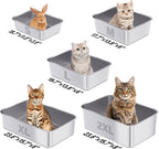 Stainless Steel Litter Box, Large Metal Litter Box for Kitty/Cat | 19.7"x13.7"x6" Easy to Clean, Non Stick Litterbox No Smell for Adult Cats