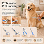 Pet Grooming Kit with Vacuum, 12000Pa Suction, Hair Clipper, 7 Tools | 12000Pa Strong Suction | 7-in-1 Grooming Tools | Hair Clipper & Deshedding Brush | Low Noise 50dB | 1.5L Large Capacity