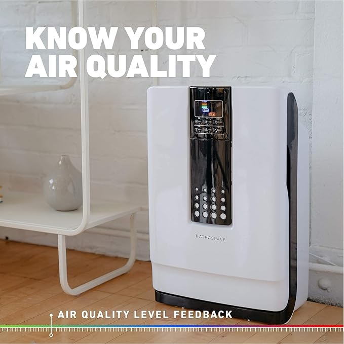 HATHASPACE HSP001 True HEPA Air Purifier | True HEPA Air Purifier for Home - Removes 99.9% of Dust, Smoke, Pet Dander & Odors, Covers Up to 700 Sq Ft