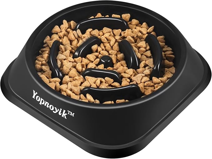 Slow Feeder Dog Bowls for Medium Dogs & Cats | Non-Slip Base, Anti-Choking Design, Reduces Bloating & Overeating, Easy to Clean, 1.5-2 Cups