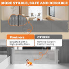 Upgrade 120" Retractable Baby Gates Extra Wide with Reinforced Strips, Mesh Retractable Dog Gate for Garage, 41" Tall Retractable Gate Indoor Outdoor for Pet and Baby-Grey