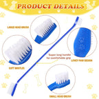 Nuogo 200 Pcs Dog Toothbrush,Dual Headed Long Handle, 8 Colors, Cats Dogs | Bulk 200 Pack, fits large and small breeds, dual brush heads, long handle reach, 8 colors for multi-pet households