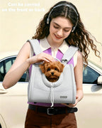 Small Dog Cat Chest Carrier Backpack,Adjustable Ventilated Front Facing Backpack Carrier for Small Dogs Cats Puppy,Airline Approved Lightweight Doggy Backpack for Travel Hiking Outdoor