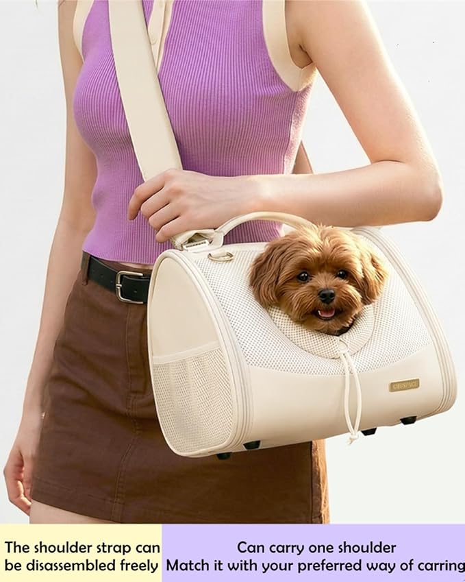 Small Dog Cat Chest Carrier Backpack,Adjustable Ventilated Front Facing Backpack Carrier for Small Dogs Cats Puppy,Airline Approved Lightweight Doggy Backpack for Travel Hiking Outdoor
