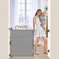 EZIGO 55 Inch Retractable Baby Gates Extra Wide Baby Dog Gate for Stairs | 34 Inch Tall Retractable Dog Gate, One-Hand Operation Mesh Safety Pet Gate for Deck, Porch, Doorways Indoor Outdoor, Gray