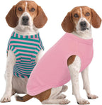 IECOii 2 Pack Dog Surgery Recovery Shirt Sleeveless Lightweight Dog Tshirt | T-Shirts with Stretch Fit,Gentle on Sensitive Skin,Anti-licking for Hot Spots,Shedding Control Tee,For Small to Giant Dogs