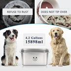 Stainless Steel Dog Bowls for Large Dogs, High Capacity Metal Dog Food Bowls, Food and Water Bowl for Larges, X-Large, and Big Dogs 4.2 Gallons