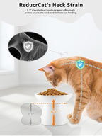 LoeJan Elevated Cat Food and Water Bowls Set, Extra Wide and Raised Ceramic Feeder, Anti-Vomit Whisker-Free Pressure Feeding Bowl for Kittens Adult Small Dogs