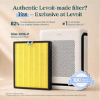 Levoit Vital 200S-P Air Purifier Pet Allergy Replacement Filter, 1 Pack | Genuine Filter, Supports HEPA Sleep Mode, Activated Carbon, Removes Allergens, Pollen, Pet Dander, Vital 200S-RF-PA, Yellow