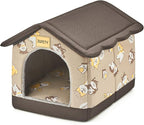 Jiupety Dog House Indoor, XL Size Indoor Dog House for Medium and Large Dog, Warm Cave Sleeping Nest Bed for Cats and Dogs, Brown