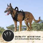 WINGOIN Black Tactical Dog Harness for Small Dogs,No Pull Dog Harness | Heavy Duty with Handle,Adjustable Reflective,Military K9 Body Pet Vest,for French Bull Pugdog,for Walking Training Running