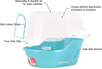 Petphabet Jumbo Hooded Cat Litter Box, Extra Large, Teal