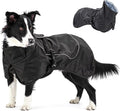 Waterproof Dog Raincoat, Windproof Rain Jacket with Velvet Lining for Outdoor Windy Weather, Breathable Full-Body Coverage Dry Suit Coat with Reflective Strips for Small Dog (Black, S)