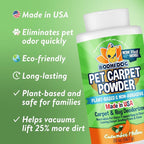 Bodhi Dog Natural Carpet Deodorizer Powder - Dry Pet Smell Eliminator & Urine Odor Remover - Loosens Fur & Dirt - Plant-Based Room Freshener for Vacuuming Home with Pets - Cucumber Melon (Pack of 1)