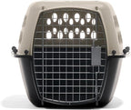 Petmate Vari Dog Kennel Portable Carriers & Crates for Smaller Dogs or Puppies and Pets 10 to 20 lbs, Airline-Friendly Plastic Pet Carrier Home and Travel, 24" Long, Taupe & Black, 24” x 16.7” x 14.5” | Airline friendly pet carrier, durable plastic she...