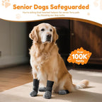 Non Slip Dog Socks with Grippers Prevent from Licking Paws for Senior Dogs | Anti-Slip on Hardwood Floors, Hot Pavement Protection, Stay in Place, Comfortable Fit for Old Dogs, Machine Washable, 2 Pairs