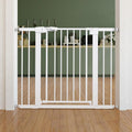Babelio Pressure Mounted Baby Gate for Stairs, 26-40" Wide Dog Gate Indoor | Triple-lock system; Pressure/wall mount; Auto-close; 200N impact tested; Easy Install for Doorways, Kitchen, Hallway, White
