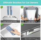 2PACK Stainless Steel Cat Litter Box with High Sides Lid, Extra Large XL Litter Box for Big Cats, Metal Kitty Litter Boxes with Anti-Leakage Enclosure,Non-Stick,Odorless,Scoop Included