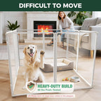 FXW AuraSpace Pro Acrylic & Wire Mesh Indoor Dog Playpen, 40" H, 8 Panels | Clear View, Heavy-duty Metal, Flexible Layouts, Easy Walk-Through, For Medium & Large Dogs, Patented