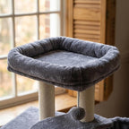 AIWIKIDE Cat Tree Has Scratching Toy with A Ball Activity Centre Cat Tower Furniture Jute-Covered Scratching Posts (Grey, 36.6'')