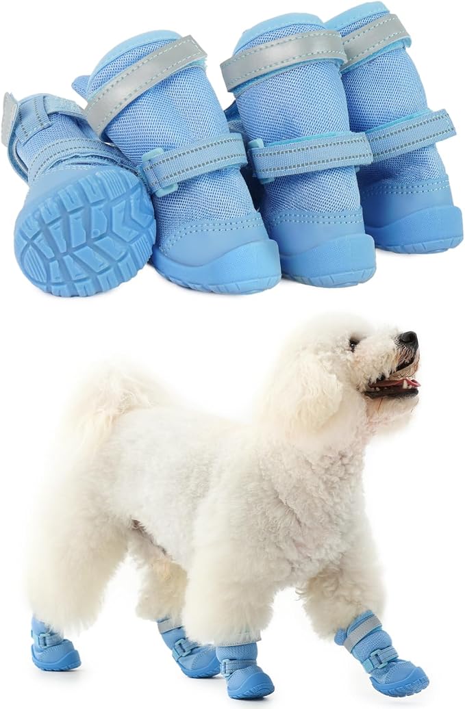 MIGOHI Breathable Dog Shoes for Small Dogs,Small Dog Boots & Paw Protectors for Summer Hot Pavement Hardfloors with Anti Slip Waterproof Rubber Grip Sole,Dog Booties for Indoor Outdoor Walking Running