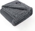 Luciphia Waterproof Bed Blanket Washable,Soft Sherpa Fleece Puppy Reversible Throw Blankets for Small Dog Cat,Furniture Cover Protector Couch Bed from Liquid Pee and Pet Fur, Light Grey, 40" x 28"