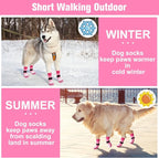 BEAUTYZOO Anti Slip Dog Socks for Small Medium Large Dogs with Grips Straps on Hardwood Floor Protection Wear, Traction Control 3 Pairs Double Side Paw Protector to Prevent Licking for Girl or Boy