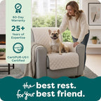 FurHaven Water-Resistant Sofa Cover for Dogs & Cats, Reversible Couch Protector with Secure Straps and Pinsonic Quilted Fabric, Machine Washable Couch Cover, XL Sofa, Gray Mist