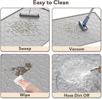 Garoopion Silicone Cat Litter Mat 34×22 inch, Easy to Clean, Gray | Waterproof Silicone Mat with Raised Edges, Catch Litter, Protect Floor from Urine, Multi-Use for Dog/Sink/Kitchen/Boots