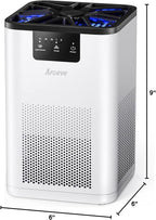 AROEVE Air Purifiers for Bedroom with Aromatherapy Function-MK06A(White) | Meet Global Recycled Standard, 360-Degree Air Inlets, 0.3 Microns Filtration Efficiency, 20dB Noise, Speed Control