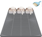 Extra Large Cat Litter Mat XL, 47" x 35", Silicone Waterproof | Traps litter, Easy to clean, Vacuum & wipe off, Waterproof backing, Non-slip design, Soft on paws