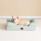 EHEYCIGA Orthopedic Large Dog Bed, Waterproof Memory Foam, Non-Slip Bottom, Sage Green, 41"L x 27"W x 6.5"Th | Non-Slip Bottom and Egg-Crate Memory Foam XL Dog Couch Bed with Washable Removable Cover, Sage Green, 41Inch