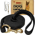 Leather Dog Leash - 6ft x 3/4 inch, Heavy Duty Genuine Leather Braided Dog Training Leash, Comfortable for Large, Medium, Small Dogs (Black, 6FT*3/4in)