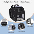 Expandable Cat Backpack Carrier, Large Space, Airline Approved, XL | Pet Carrier Backpack Up to 25 lbs, Portable Cat Travel Backpack, Ideal for Traveling/Hiking /Camping/Vet, Black
